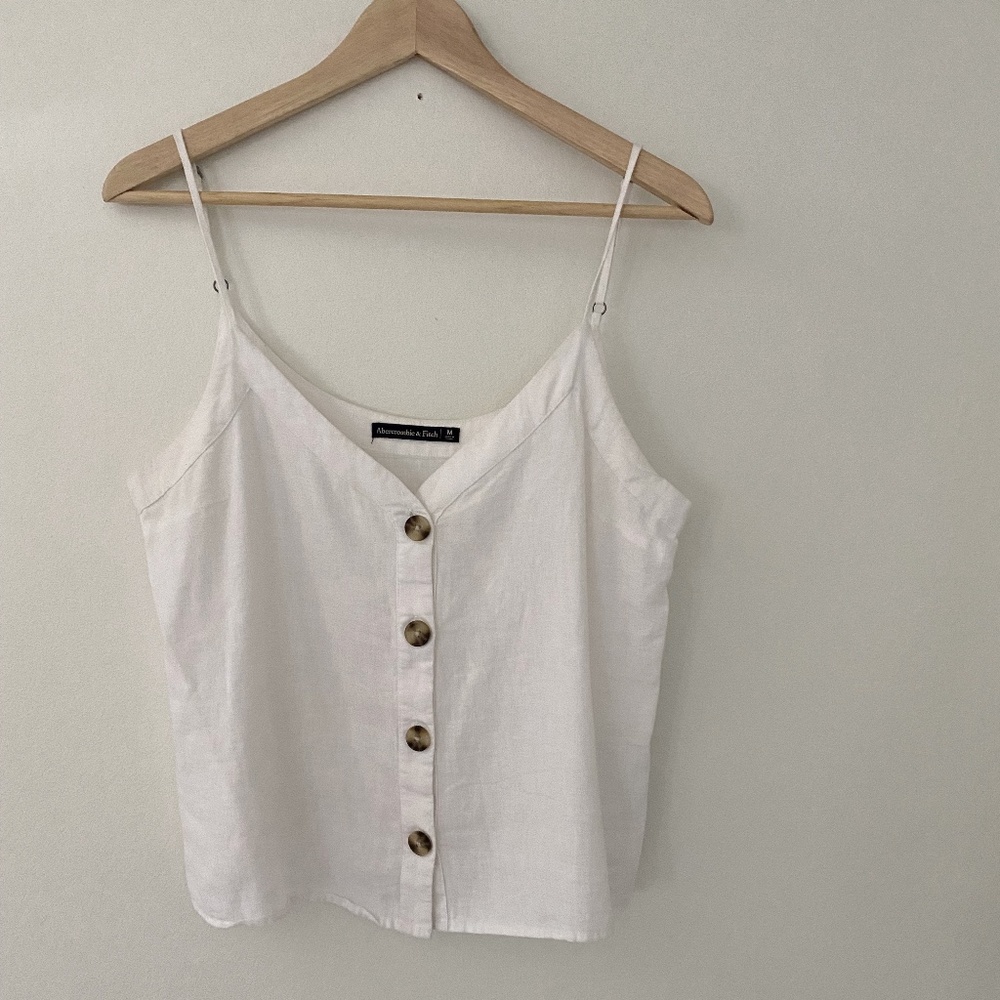 Abercrombie & Fitch White Linen Tank top , size M